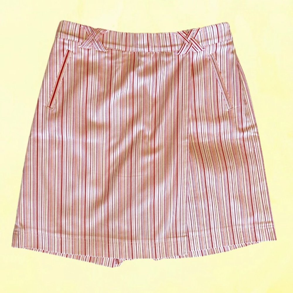 High waisted striped skort